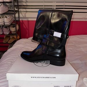 Steve Madden Black Riding Boots